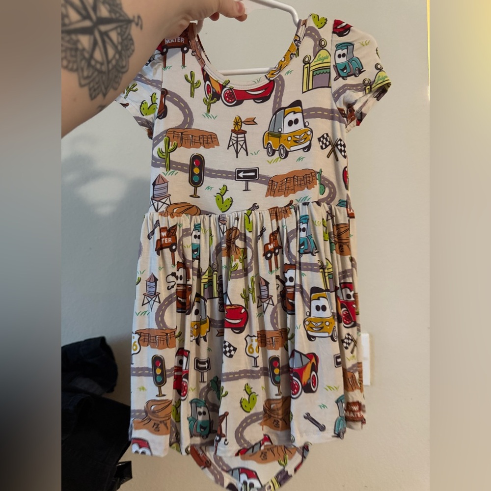 Little Sleepies Cars Bodysuit Dress